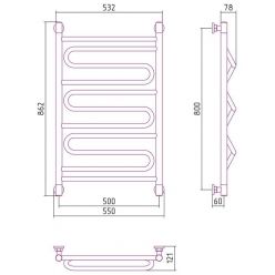 Полотенцесушитель водяной Сунержа Элегия+ 80 x 50, хром, 00-0205-8050