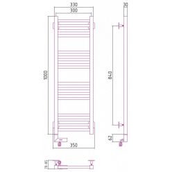 Полотенцесушитель электрический Сунержа Модус 2.0 1000 x 300, ширина 30 см, высота 100 см, МЭМ левый/правый, хром