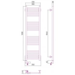 Полотенцесушитель электрический Сунержа Модус 2.0 1200 x 300, ширина 30 см, высота 120 см, МЭМ левый/правый, хром