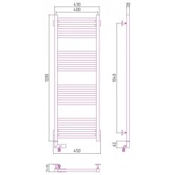 Полотенцесушитель электрический Сунержа Модус 2.0 1200 x 400, ширина 40 см, высота 120 см, МЭМ левый/правый, хром