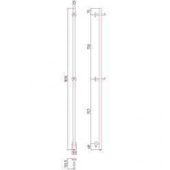 Полотенцесушитель электрический Сунержа Аскет 165 см, черный матовый, 31-0850-1650