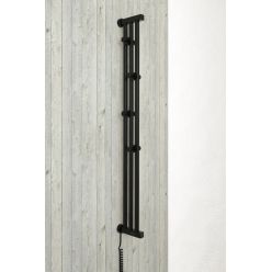 Полотенцесушитель электрический Сунержа Хорда 4.0 1200 x 16.6, ширина 16.6 см, высота 120 см, черный матовый, 31-0834-1200