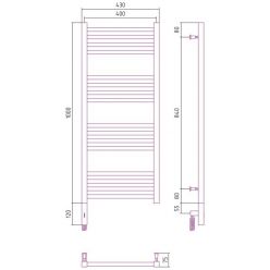 Полотенцесушитель электрический Сунержа Модус 3.0, 100 х 40 см, ширина 40 см, высота 100 см, с блоком управления МЭМ слева/справа, хром