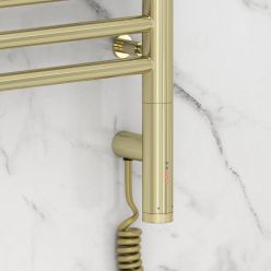 Полотенцесушитель электрический Сунержа Богема 3.0 800 x 400 с полкой, ширина 43.2 см, высота 92.4 см, шампань, L/R