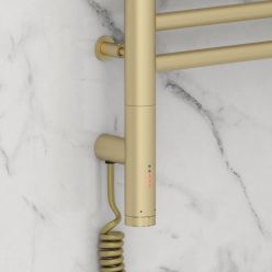 Полотенцесушитель электрический Сунержа Богема 3.0 800 x 400 с полкой, ширина 43.2 см, высота 92.4 см, матовая шампань, L/R