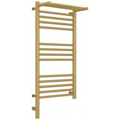 Полотенцесушитель электрический Сунержа Богема 3.0 800 x 400 с полкой, ширина 43.2 см, высота 92.4 см, матовое золото, L/R