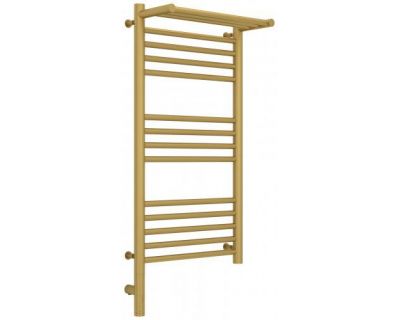 Полотенцесушитель электрический Сунержа Богема 3.0 800 x 400 с полкой, ширина 43.2 см, высота 92.4 см, матовое золото, L/R