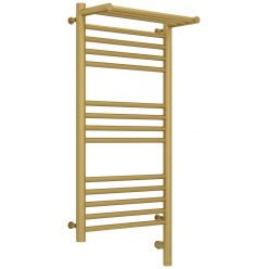 Полотенцесушитель электрический Сунержа Богема 3.0 800 x 400 с полкой, ширина 43.2 см, высота 92.4 см, матовое золото, L/R