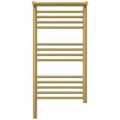 Полотенцесушитель электрический Сунержа Богема 3.0 800 x 400 с полкой, ширина 43.2 см, высота 92.4 см, матовое золото, L/R