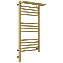 Полотенцесушитель электрический Сунержа Богема 3.0 800 x 400 с полкой, ширина 43.2 см, высота 92.4 см, состаренная латунь, L/R