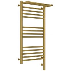 Полотенцесушитель электрический Сунержа Богема 3.0 800 x 400 с полкой, ширина 43.2 см, высота 92.4 см, состаренная латунь, L/R