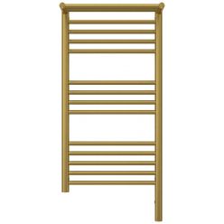 Полотенцесушитель электрический Сунержа Богема 3.0 800 x 400 с полкой, ширина 43.2 см, высота 92.4 см, состаренная латунь, L/R