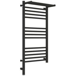 Полотенцесушитель электрический Сунержа Богема 3.0 800 x 400 с полкой, ширина 43.2 см, высота 92.4 см, тёмный титан муар, L/R