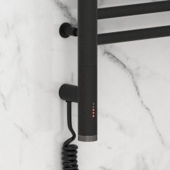 Полотенцесушитель электрический Сунержа Богема 3.0 800 x 400 с полкой, ширина 43.2 см, высота 92.4 см, тёмный титан муар, L/R