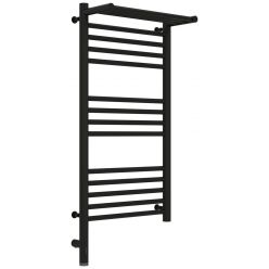 Полотенцесушитель электрический Сунержа Богема 3.0 800 x 400 с полкой, ширина 43.2 см, высота 92.4 см, матовый черный, L/R