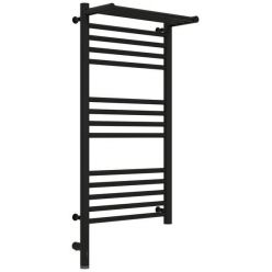Полотенцесушитель электрический Сунержа Богема 3.0 800 x 400 с полкой, ширина 43.2 см, высота 92.4 см, матовый черный, L/R