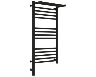 Полотенцесушитель электрический Сунержа Богема 3.0 800 x 400 с полкой, ширина 43.2 см, высота 92.4 см, матовый черный, L/R
