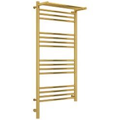 Полотенцесушитель электрический Сунержа Богема 3.0 1000 x 500 с полкой, ширина 53.2 см, высота 112.4 см, золото, L/R