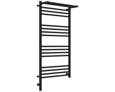 Полотенцесушитель электрический Сунержа Богема 3.0 1000 x 500 с полкой, ширина 53.2 см, высота 112.4 см, матовый черный, L/R