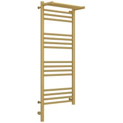 Полотенцесушитель электрический Сунержа Богема 3.0 1000 x 400 с полкой, ширина 43.2 см, высота 112.4 см, матовое золото, L/R