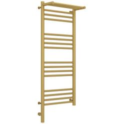 Полотенцесушитель электрический Сунержа Богема 3.0 1000 x 400 с полкой, ширина 43.2 см, высота 112.4 см, матовое золото, L/R