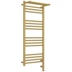 Полотенцесушитель электрический Сунержа Богема 3.0 1000 x 400 с полкой, ширина 43.2 см, высота 112.4 см, матовое золото, L/R