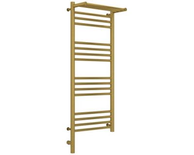 Полотенцесушитель электрический Сунержа Богема 3.0 1000 x 400 с полкой, ширина 43.2 см, высота 112.4 см, состаренная латунь, L/R