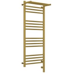 Полотенцесушитель электрический Сунержа Богема 3.0 1000 x 400 с полкой, ширина 43.2 см, высота 112.4 см, состаренная латунь, L/R