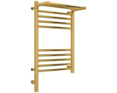 Полотенцесушитель электрический Сунержа Богема 3.0 600 x 400 с полкой, ширина 43.2 см, высота 72.4 см, золото, L/R
