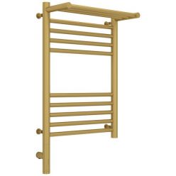 Полотенцесушитель электрический Сунержа Богема 3.0 600 x 400 с полкой, ширина 43.2 см, высота 72.4 см, матовое золото, L/R