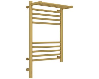Полотенцесушитель электрический Сунержа Богема 3.0 600 x 400 с полкой, ширина 43.2 см, высота 72.4 см, матовое золото, L/R