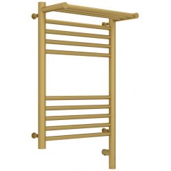 Полотенцесушитель электрический Сунержа Богема 3.0 600 x 400 с полкой, ширина 43.2 см, высота 72.4 см, матовое золото, L/R