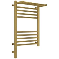 Полотенцесушитель электрический Сунержа Богема 3.0 600 x 400 с полкой, ширина 43.2 см, высота 72.4 см, состаренная латунь, L/R