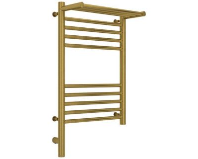 Полотенцесушитель электрический Сунержа Богема 3.0 600 x 400 с полкой, ширина 43.2 см, высота 72.4 см, состаренная латунь, L/R