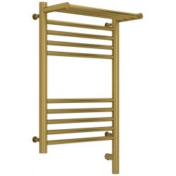 Полотенцесушитель электрический Сунержа Богема 3.0 600 x 400 с полкой, ширина 43.2 см, высота 72.4 см, состаренная латунь, L/R