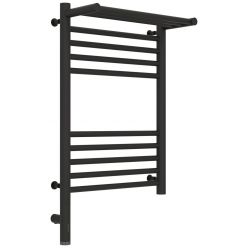 Полотенцесушитель электрический Сунержа Богема 3.0 600 x 400 с полкой, ширина 43.2 см, высота 72.4 см, тёмный титан муар, L/R