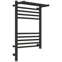 Полотенцесушитель электрический Сунержа Богема 3.0 600 x 400 с полкой, ширина 43.2 см, высота 72.4 см, тёмный титан муар, L/R