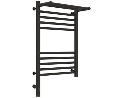 Полотенцесушитель электрический Сунержа Богема 3.0 600 x 400 с полкой, ширина 43.2 см, высота 72.4 см, тёмный титан муар, L/R