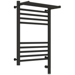 Полотенцесушитель электрический Сунержа Богема 3.0 600 x 400 с полкой, ширина 43.2 см, высота 72.4 см, тёмный титан муар, L/R