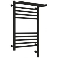 Полотенцесушитель электрический Сунержа Богема 3.0 600 x 400 с полкой, ширина 43.2 см, высота 72.4 см, матовый черный, L/R
