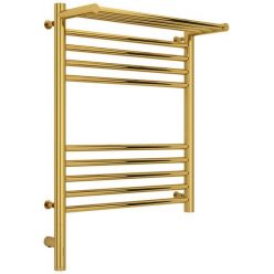 Полотенцесушитель электрический Сунержа Богема 3.0 600 x 500 с полкой, ширина 53.2 см, высота 72.4 см, золото, L/R