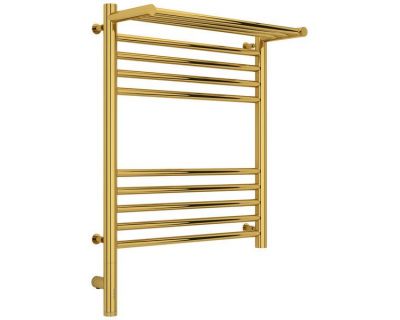 Полотенцесушитель электрический Сунержа Богема 3.0 600 x 500 с полкой, ширина 53.2 см, высота 72.4 см, золото, L/R