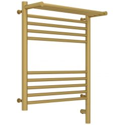 Полотенцесушитель электрический Сунержа Богема 3.0 600 x 500 с полкой, ширина 53.2 см, высота 72.4 см, матовое золото, L/R