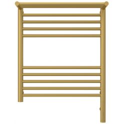 Полотенцесушитель электрический Сунержа Богема 3.0 600 x 500 с полкой, ширина 53.2 см, высота 72.4 см, матовое золото, L/R