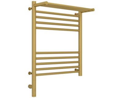 Полотенцесушитель электрический Сунержа Богема 3.0 600 x 500 с полкой, ширина 53.2 см, высота 72.4 см, матовое золото, L/R