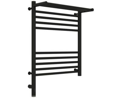 Полотенцесушитель электрический Сунержа Богема 3.0 600 x 500 с полкой, ширина 53.2 см, высота 72.4 см, матовый черный, L/R