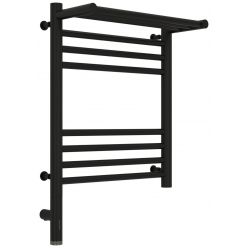 Полотенцесушитель электрический Сунержа Богема 3.0 500 x 400 с полкой, ширина 43.2 см, высота 62.4 см, матовый черный, L/R