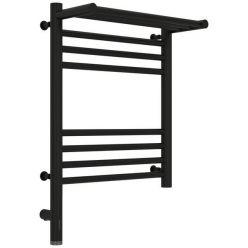 Полотенцесушитель электрический Сунержа Богема 3.0 500 x 400 с полкой, ширина 43.2 см, высота 62.4 см, матовый черный, L/R