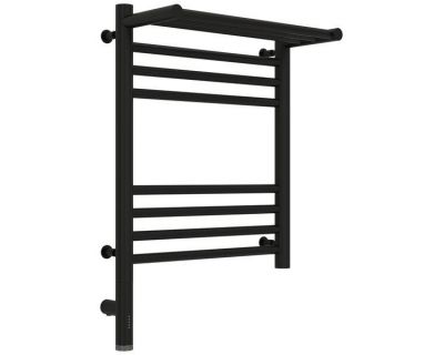 Полотенцесушитель электрический Сунержа Богема 3.0 500 x 400 с полкой, ширина 43.2 см, высота 62.4 см, матовый черный, L/R