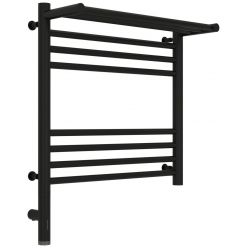 Полотенцесушитель электрический Сунержа Богема 3.0 500 x 500 с полкой, ширина 53.2 см, высота 62.4 см, матовый черный, L/R